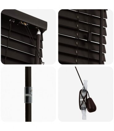 vidaXL Venetian Blind Dark Brown 75 x 160 cm 35 mm