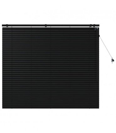 vidaXL Venetian Blind Black 125 x 130 cm 35 mm Solid Paulownia Wood