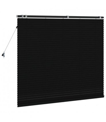 vidaXL Venetian Blind Black 125 x 130 cm 35 mm Solid Paulownia Wood