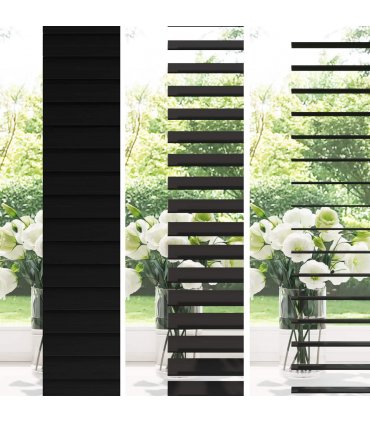 vidaXL Venetian Blind Black 85 x 160 cm 35 mm Solid Paulownia Wood
