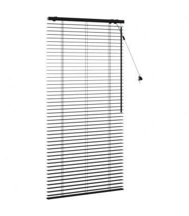 vidaXL Venetian Blind Black 85 x 160 cm 35 mm Solid Paulownia Wood