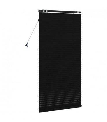 vidaXL Venetian Blind Black 85 x 160 cm 35 mm Solid Paulownia Wood