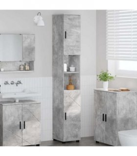 vidaXL Bathroom Cabinet with Storage Concrete Grey 30 x 35 x 192 cm