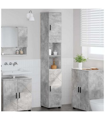 vidaXL Bathroom Cabinet with Storage Concrete Grey 30 x 35 x 192 cm