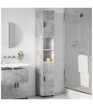 vidaXL Bathroom Cabinet with Storage Concrete Grey 30 x 35 x 192 cm