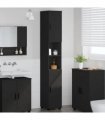 vidaXL Bathroom Cabinet Black 30 x 35 x 192 cm Engineered wood & Metal