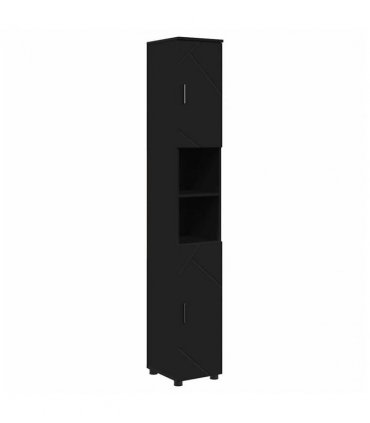 vidaXL Bathroom Cabinet Black 30 x 35 x 192 cm Engineered wood & Metal