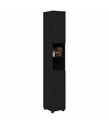 vidaXL Bathroom Cabinet Black 30 x 35 x 192 cm Engineered wood & Metal