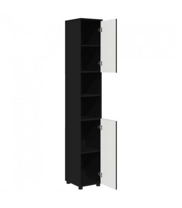 vidaXL Bathroom Cabinet Black 30 x 35 x 192 cm Engineered wood & Metal