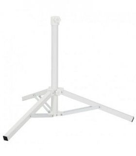 vidaXL Parasol Stand White Steel for 25-32 mm Pole — Model: with 3 adjustable feet