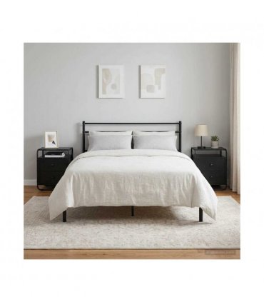 vidaXL Bedside Cabinet 2 pcs Black Oak 40 x 36.5 x 50 cm