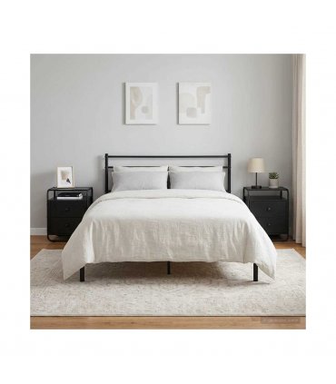 vidaXL Bedside Cabinet 2 pcs Black Oak 40 x 36.5 x 50 cm