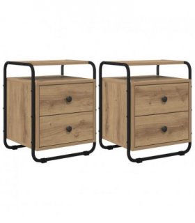 vidaXL Bedside Cabinet 2 pcs Artisan Oak 40 x 36.5 x 50 cm
