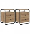 vidaXL Bedside Cabinet 2 pcs Artisan Oak 40 x 36.5 x 50 cm