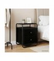 vidaXL Bedside Cabinet Black Oak 40 x 36.5 x 50 cm Engineered Wood