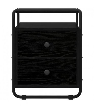 vidaXL Bedside Cabinet Black Oak 40 x 36.5 x 50 cm Engineered Wood