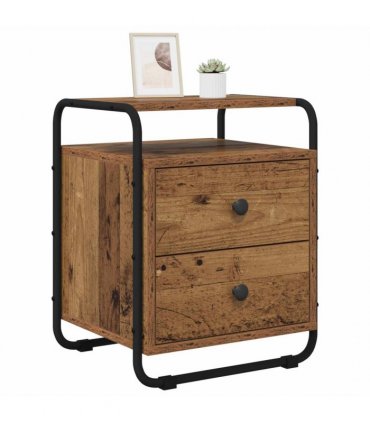 vidaXL Bedside Cabinet 2 pcs Old Wood 40 x 36.5 x 50 cm