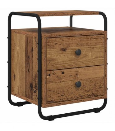vidaXL Bedside Cabinet 2 pcs Old Wood 40 x 36.5 x 50 cm