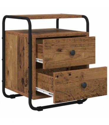vidaXL Bedside Cabinet 2 pcs Old Wood 40 x 36.5 x 50 cm