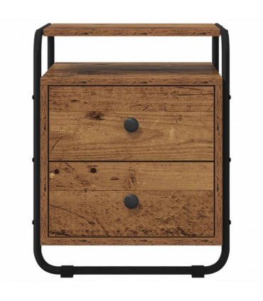 vidaXL Bedside Cabinet 2 pcs Old Wood 40 x 36.5 x 50 cm