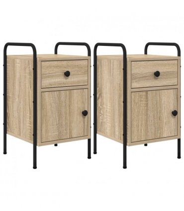 vidaXL Bedside Cabinet 2 pcs Sonoma Oak 35 x 36.5 x 61 cm