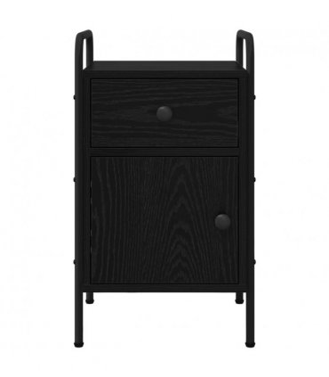 vidaXL Bedside Cabinet 2 pcs Black Oak 35 x 36.5 x 61 cm