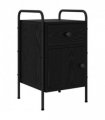 vidaXL Bedside Cabinet Black Oak 35 x 36.5 x 61 cm Engineered Wood