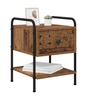 vidaXL Bedside Cabinet 2 pcs Old Wood 35 x 36.5 x 47 cm