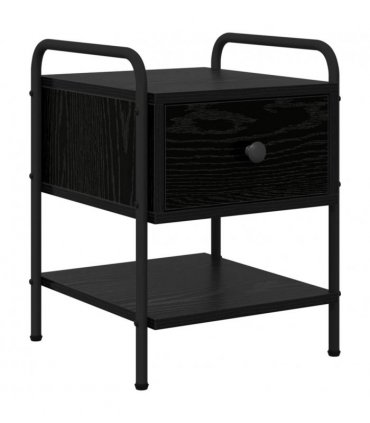 vidaXL Bedside Cabinet 2 pcs Black Oak 35 x 36.5 x 47 cm