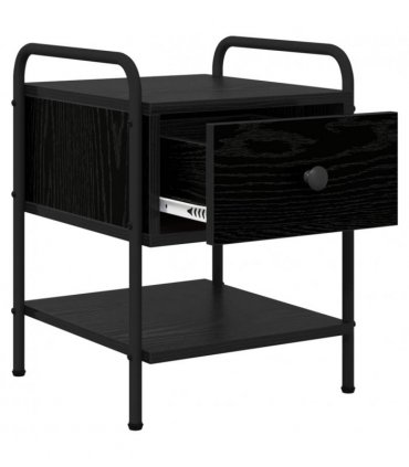 vidaXL Bedside Cabinet 2 pcs Black Oak 35 x 36.5 x 47 cm