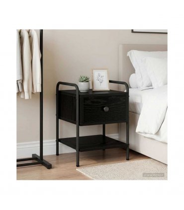 vidaXL Bedside Cabinet Black Oak 35 x 36.5 x 47 cm Engineered Wood