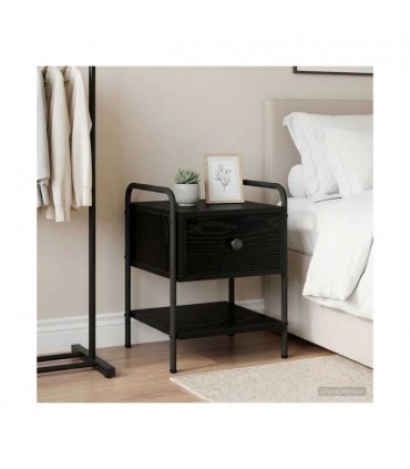 vidaXL Bedside Cabinet Black Oak 35 x 36.5 x 47 cm Engineered Wood