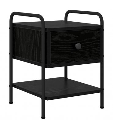 vidaXL Bedside Cabinet Black Oak 35 x 36.5 x 47 cm Engineered Wood