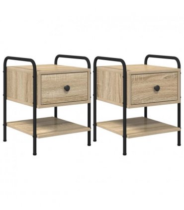 vidaXL Bedside Cabinet 2 pcs Sonoma Oak 35 x 36.5 x 47 cm