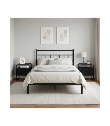 vidaXL Bedside Cabinet 2 pcs Black Oak 40 x 39.5 x 40 cm