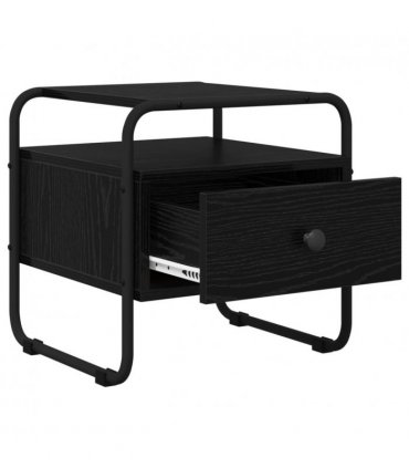 vidaXL Bedside Cabinet 2 pcs Black Oak 40 x 39.5 x 40 cm