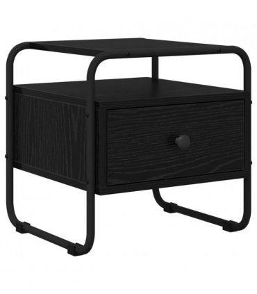 vidaXL Bedside Cabinet Black Oak 40 x 39.5 x 40 cm Engineered Wood