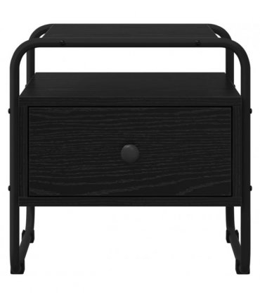 vidaXL Bedside Cabinet Black Oak 40 x 39.5 x 40 cm Engineered Wood