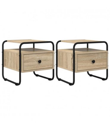 vidaXL Bedside Cabinet 2 pcs Sonoma Oak 40 x 39.5 x 40 cm