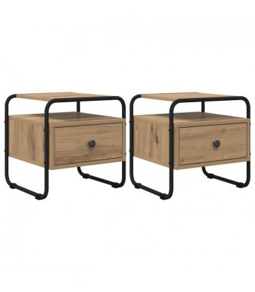 vidaXL Bedside Cabinet 2 pcs Artisan Oak 40 x 39.5 x 40 cm