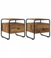 vidaXL Bedside Cabinet 2 pcs Old Wood 40 x 39.5 x 40 cm