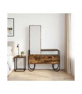 vidaXL Dressing Table Smoked Oak 100 x 36.5 x 136 cm Engineered Wood