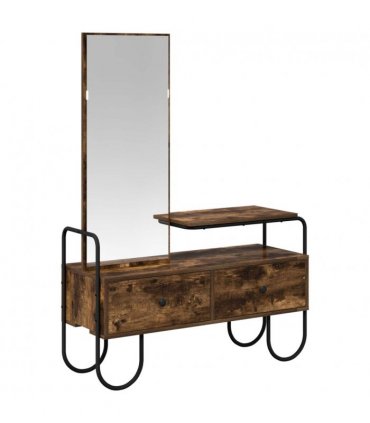 vidaXL Dressing Table Smoked Oak 100 x 36.5 x 136 cm Engineered Wood