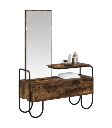vidaXL Dressing Table Smoked Oak 100 x 36.5 x 136 cm Engineered Wood