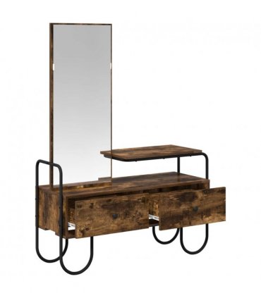 vidaXL Dressing Table Smoked Oak 100 x 36.5 x 136 cm Engineered Wood