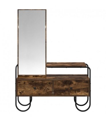 vidaXL Dressing Table Smoked Oak 100 x 36.5 x 136 cm Engineered Wood