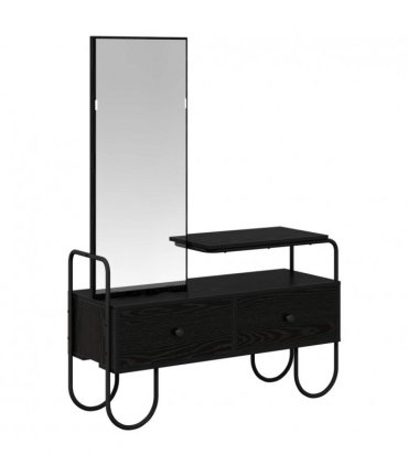 vidaXL Dressing Table Black Oak 100 x 36.5 x 136 cm Engineered Wood