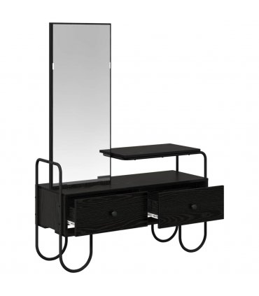 vidaXL Dressing Table Black Oak 100 x 36.5 x 136 cm Engineered Wood