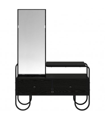 vidaXL Dressing Table Black Oak 100 x 36.5 x 136 cm Engineered Wood