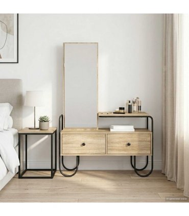 vidaXL Dressing Table Sonoma Oak 100 x 36.5 x 136 cm Engineered Wood